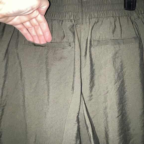 A New Day Ankle Pants Women’s Sz 6 Army Green Rolled Cuffs Center Seam High Rise - Picture 9 of 14